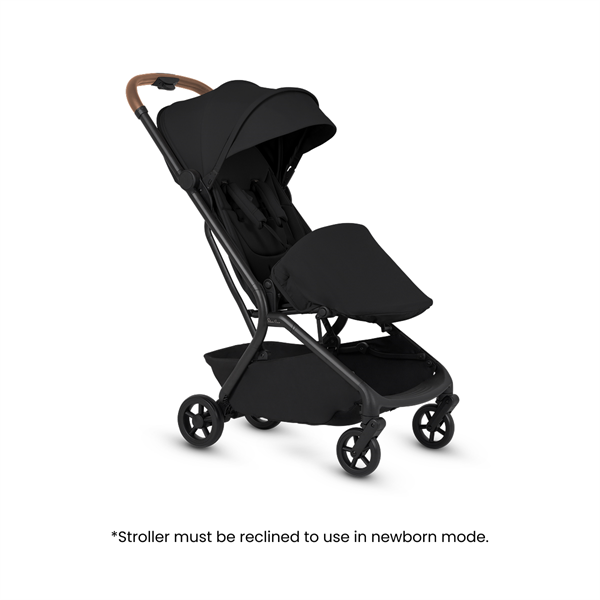 Black stroller on a white background