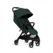 Green stroller on a white background