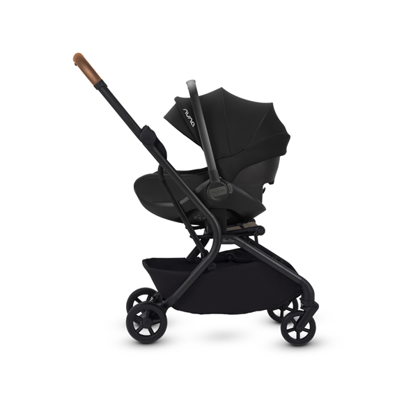 Black stroller on a white background
