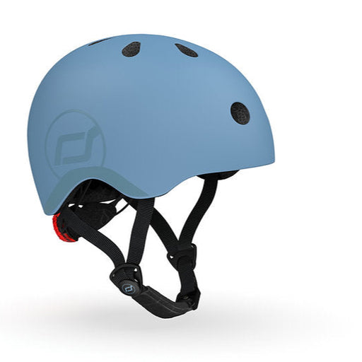 caption-children's bike helmet in steel