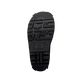 Black sole of a shoe with a brand logo on a white background