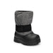 Grey and black winter boot with STONZ branding on a white background