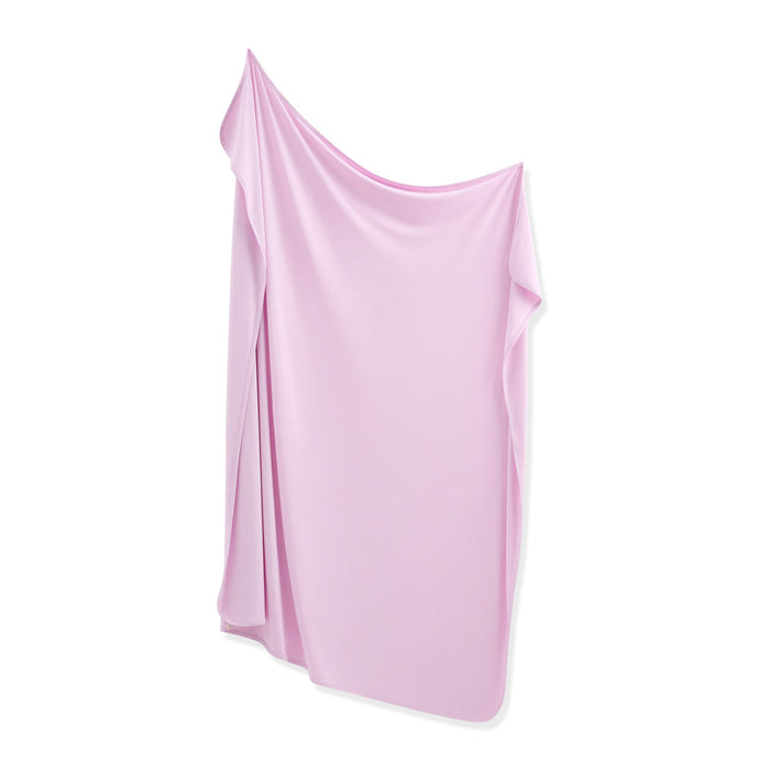 Pink one-shoulder top on a white background