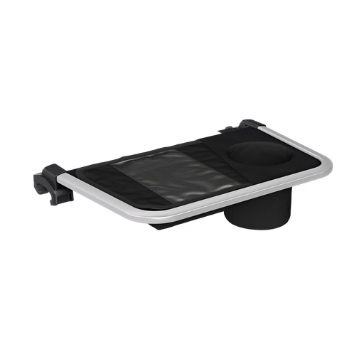 Thule organizer tray shown with cup holder space and zippered pocket