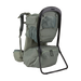 Green baby carrier with black frame on a white background
