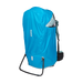 Blue backpack with rain cover on a white background
