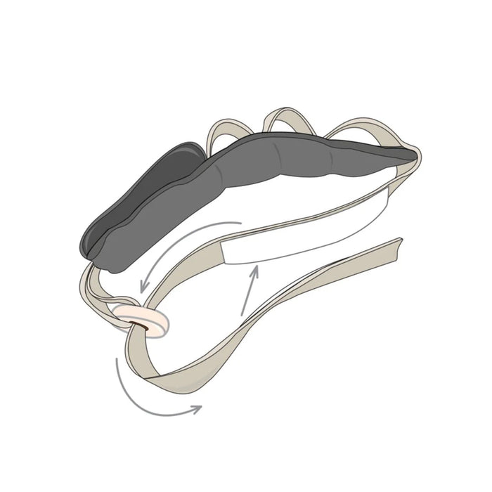 Diagram of a tool belt adjustability on a white background