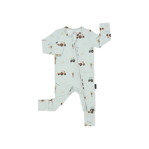 Belan.J Bamboo Footless Zippered Sleeper with Foldover Cuffs - Farm - Nurtured