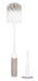 White and gray toilet brush with holder on a white background