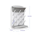 White bottle holder with dimensions on a white background