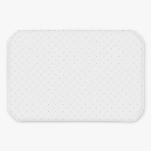White waterproof sheet with a subtle pattern on a light gray background for use with uppababy remi playard