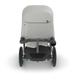 Gray stroller on a white background