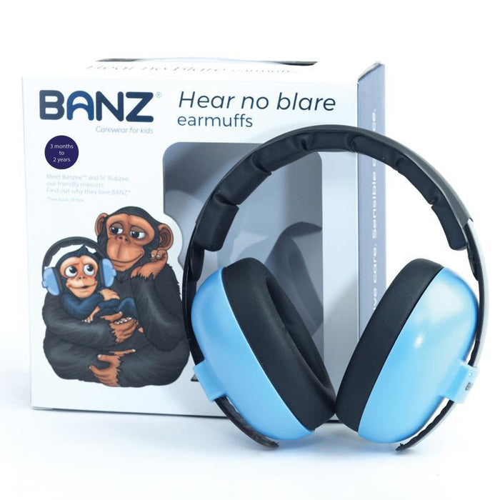 caption-Baby Banz Ear Muffs for Hearing Protection in Sky Blue
