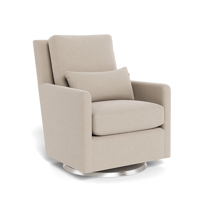 caption-Monte Como Glider Oatmeal Wool with Brushed Steel Base