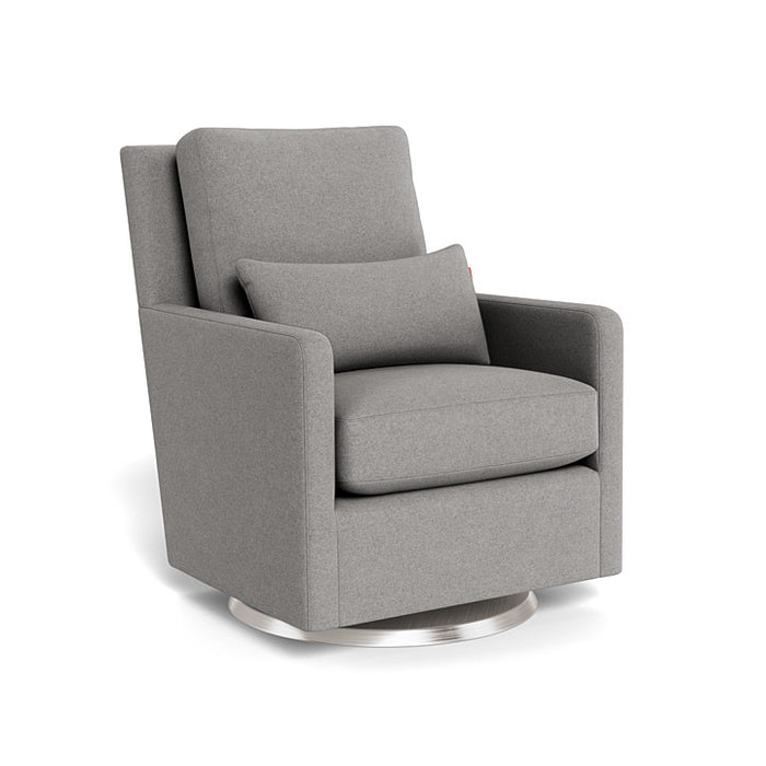 caption-Monte Como Light Grey Wool with Brushed Steel Base
