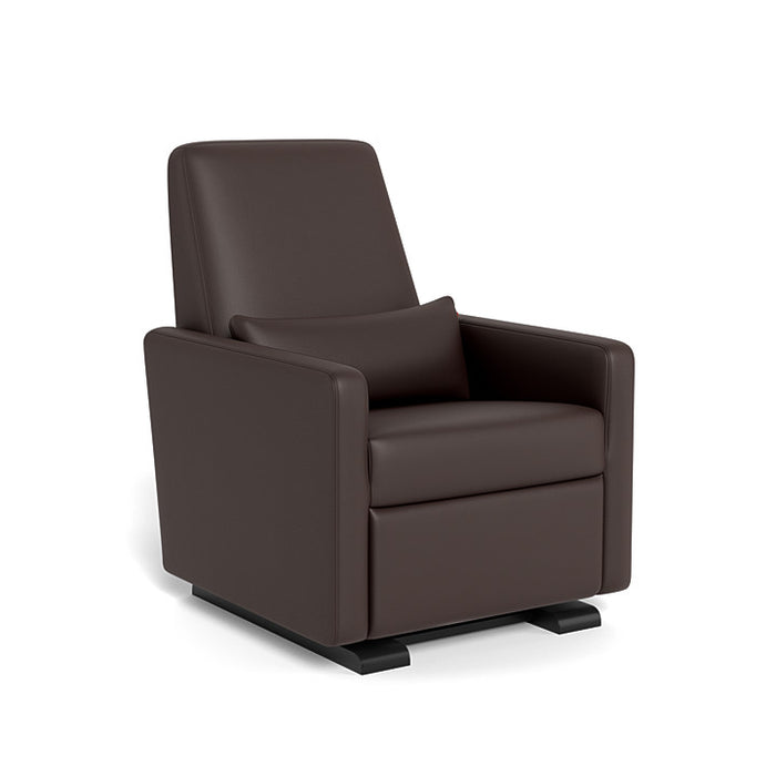 caption-Monte Grano Recliner in Brown Enviroleather on Espresso Base