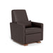 caption-Monte Grano Recliner in Brown Enviroleather on Walnut Base