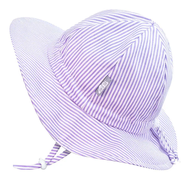 caption-Purple Stripe Floppy Sun Hat