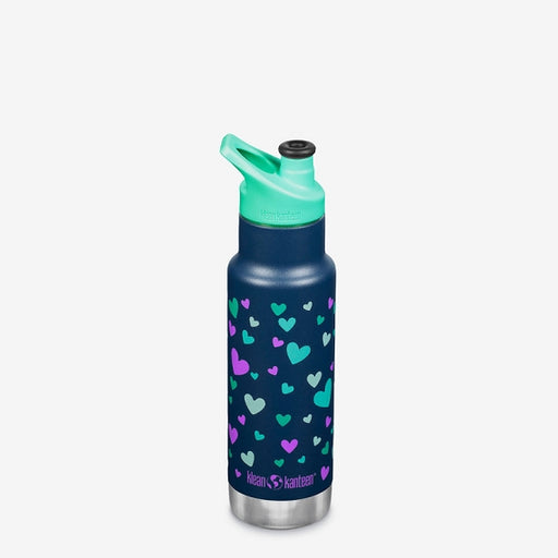 caption-Insulated Sport Top Kid Kanteen 12 Ounce Bottle with Hearts