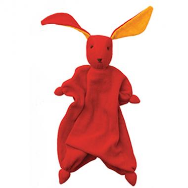 caption-Red Bunny with Orange Ears
