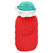caption-Red Reusable Silicone Food Pouch