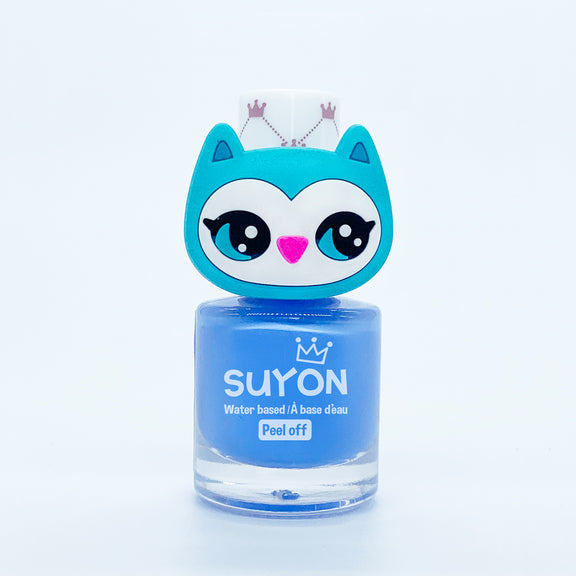 Bottle of Suyon Peel-off Nail Polish in Owl Blue