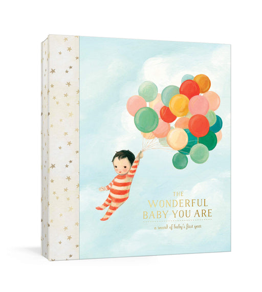caption-This sweet baby book helps you track memories and milestones