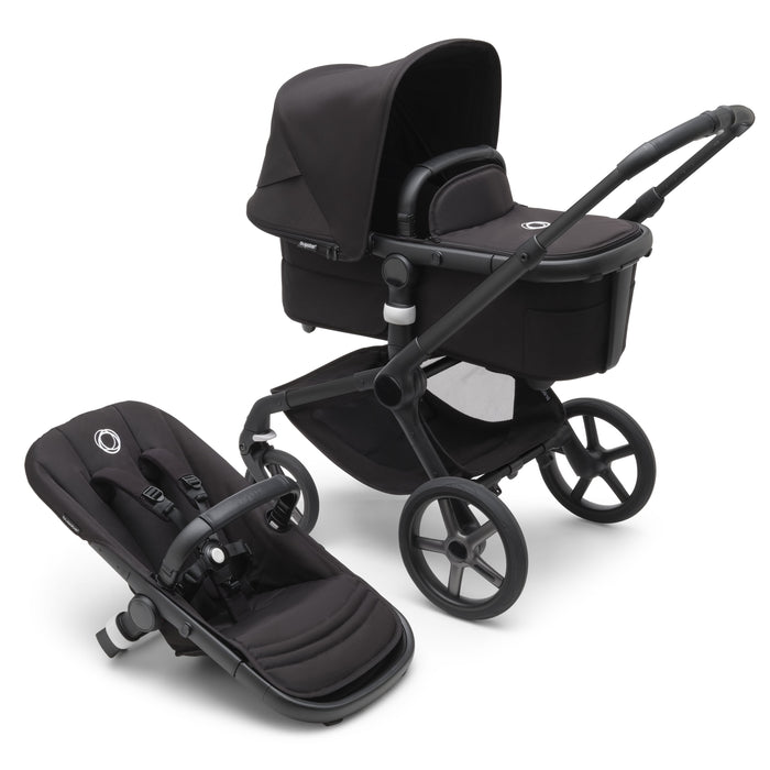 caption-Bugaboo Fox 5 on Black Chassis with Midnight Black and Midnight Black Canopy