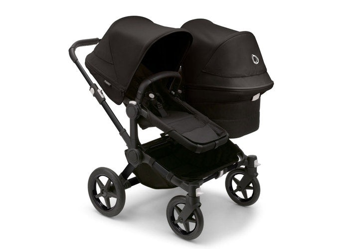 caption-Bugaboo Donkey5 with bassinet and reversible seat in Midnight Black on Black Frame