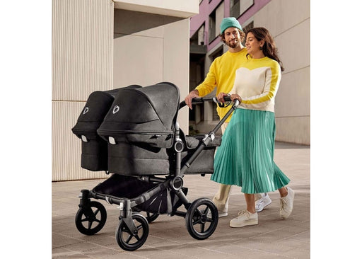 caption-Bugaboo Donkey5 Mono Stroller with two bassinets in black