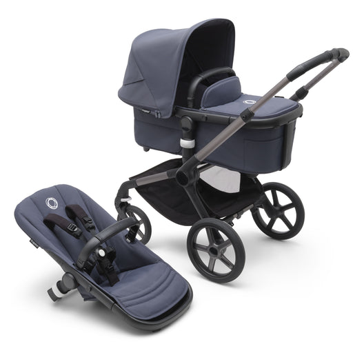 caption-Bugaboo Fox 5 in Stormy Blue on Graphite Chassis