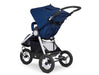 Back view of Bumbleride Indie Stroller (2022 updated version)  shows upgraded brake pedal, seat reclining mechanism and view of adjustable angle handlebar