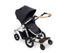 Bumbleride Era Stroller with cork handlebar and attached mini board for another child to ride on