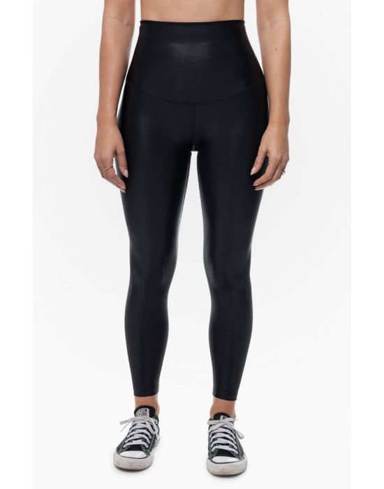 caption-High Waisted Glossy Legging with 360 Degree Contour