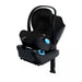 caption-Pitch Black Liing infant car seat shown on base with load leg