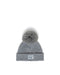 caption-Little Herschel Knit Hat with Pom in Light Grey