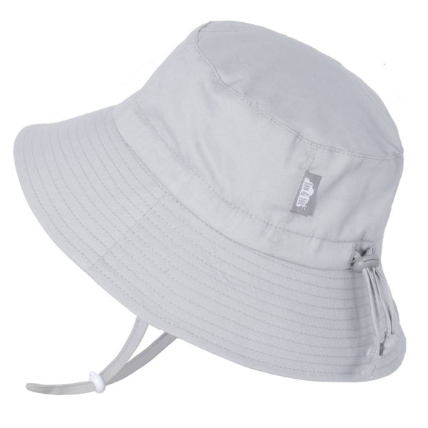 caption-Light Solid Grey Bucket Sun Hat 