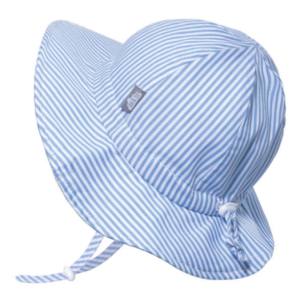 caption-Blue Stripe Floppy Sun Hat