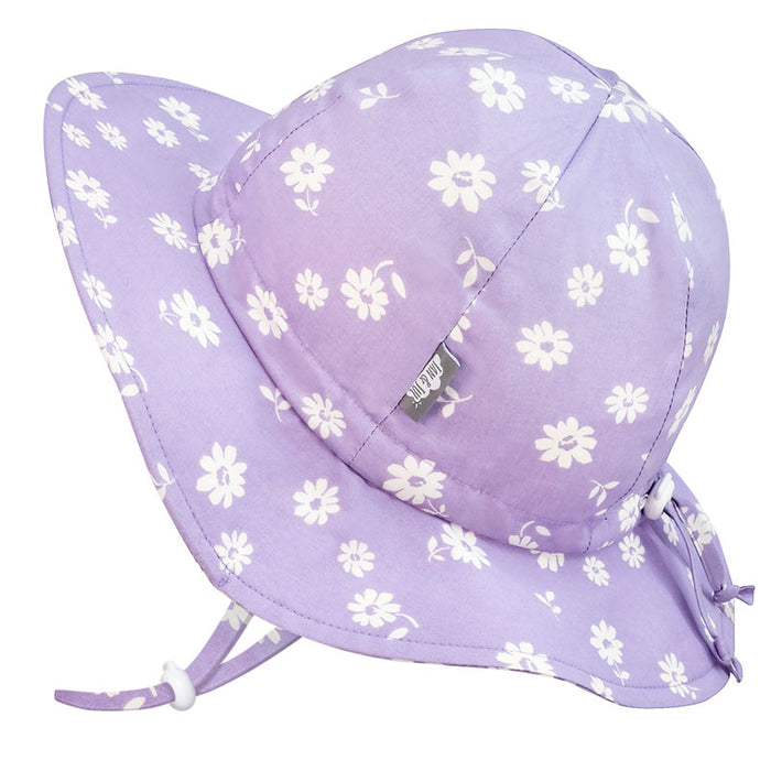 caption-Purple Flowers Floppy Sun Hat