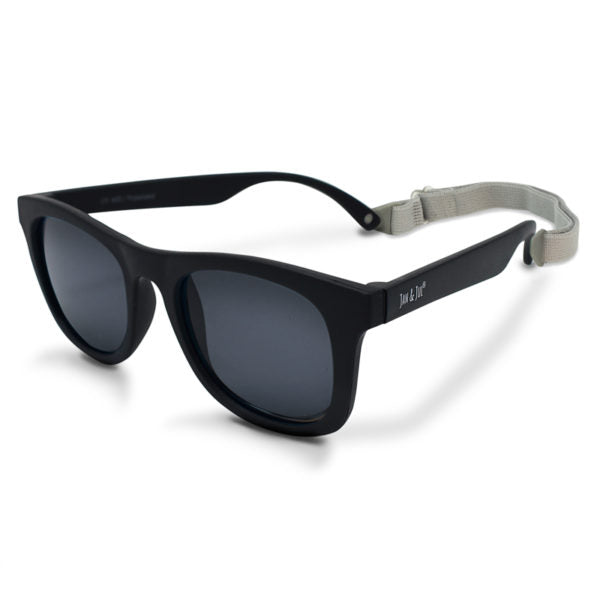 caption-Black Children's Polarized Sunglasses with attached strap