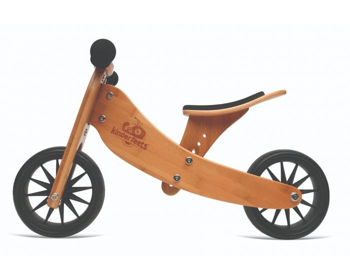 bamboo wooden bike for ages 12 months and up shown as balance bike with height adjustable seat