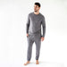 caption-Two Piece Bamboo Lounge Wear for Men in Charcoal