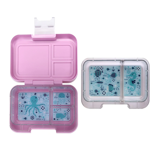 caption-Pink Marshmallow Munchi Snack Box with extra tray