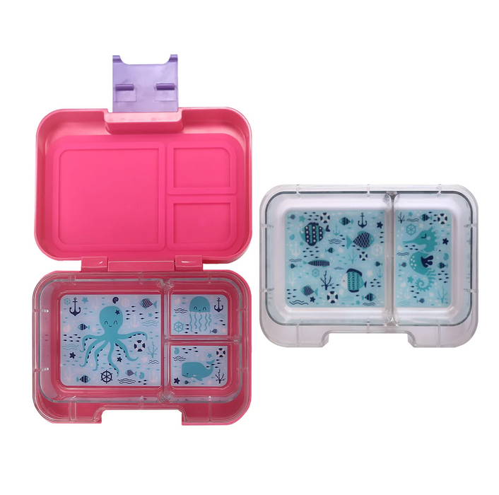 caption-Pink Sunset Munchi Snack Box with extra tray