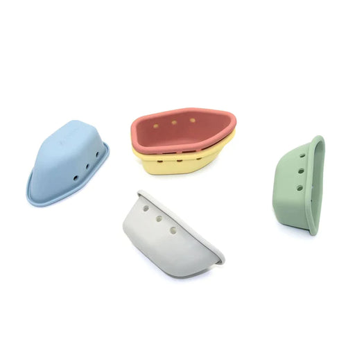 Noüka Silicone Stacking Boat Bath Toy - Set of 5 - nurtured.ca