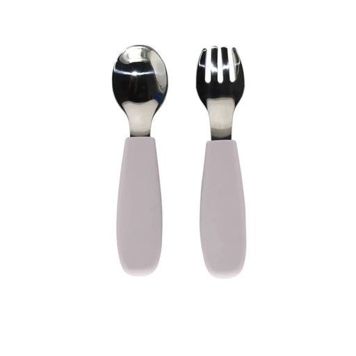 Noüka Toddler Cutlery Fork and Spoon Set - Bloom Purple- nurtured.ca