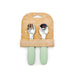 cpation-Noüka Toddler Cutlery Fork and Spoon Set -Leaf Green- nurtured.ca