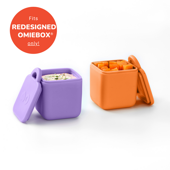 caption-2 Pack Dip Containers  in Purple and Orange