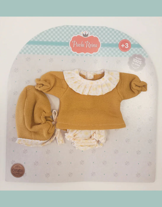 Paola Reina Doll Clothing - Mustard Sweater with Shorts