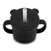 caption-Soft silicone cup with straw and handles in black